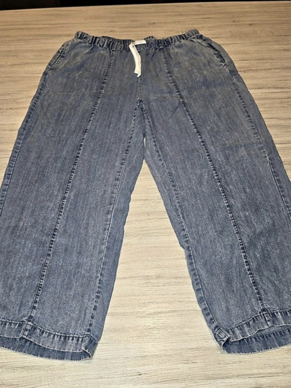Jane Delancey Wide Leg Crop Light Wash Pants 100% Lyocell Women's Size 1X